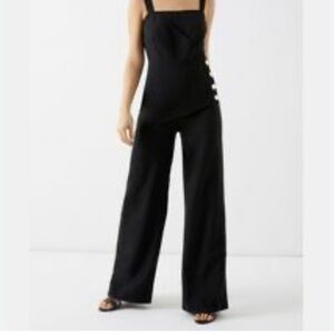 4th & Reckless Larny Black Wide-Leg Jumpsuit NWT | Minimal Resort Chic | Size S